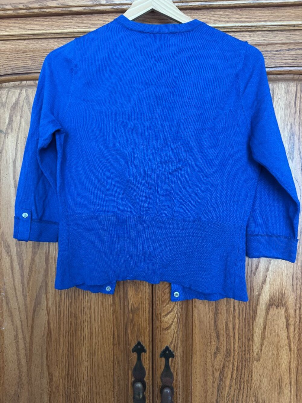 White House Black Market Royal Blue Button-Front Cardigan image 2